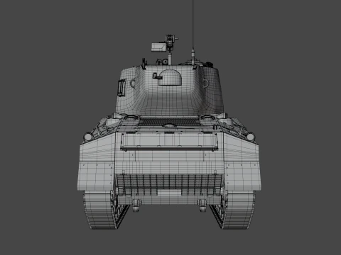 M4A2 Sherman 76w 3D Model