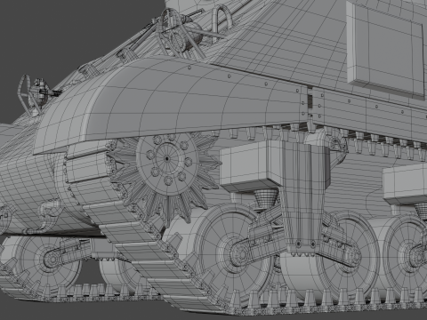 M4A2 Sherman 76w Modèle 3D