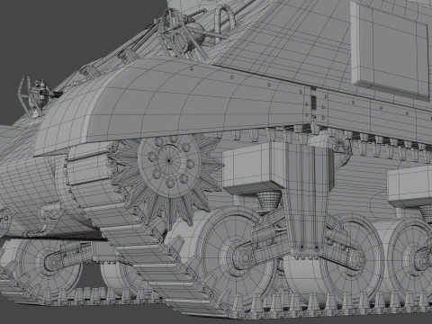 M4A2 Sherman 76w 3D Model