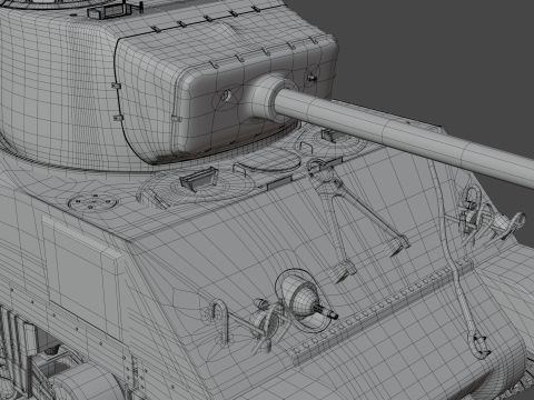 M4A2 Sherman 76w Modèle 3D
