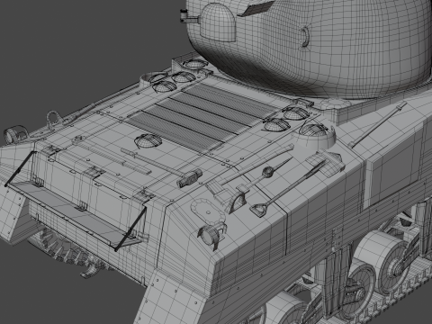 M4A2 Sherman 76w Modèle 3D