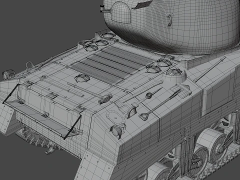 M4A2 Sherman 76w 3D Model