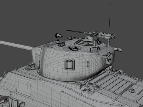 M4A2 Sherman 76w Modèle 3D