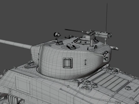 M4A2 Sherman 76w 3D Model