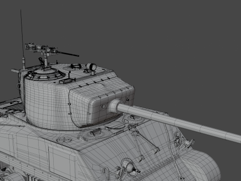 M4A2 Sherman 76w Modèle 3D