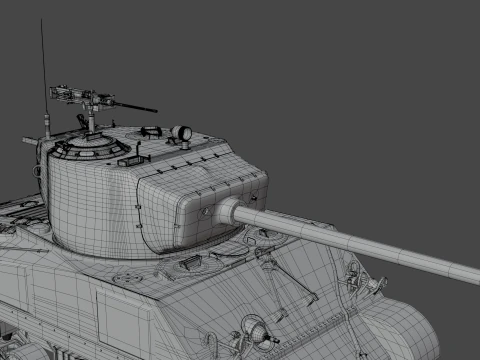 M4A2 Sherman 76w 3D Model