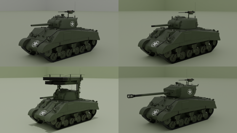 M4 Sherman tank - Collection Modelo 3D .c4d .max .obj .3ds .fbx .stl .blend