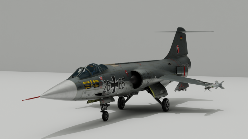 Реактивный истребитель F104G 3D Модель .c4d .max .obj .3ds .fbx .stl .blend 