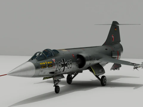 Aereo da caccia stellare F104G Modello 3D