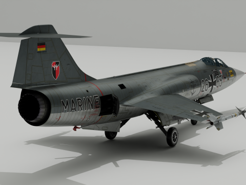 Реактивный истребитель F104G 3D Модель