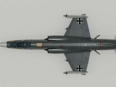 Реактивный истребитель F104G 3D Модель