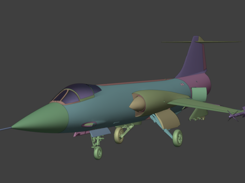 Реактивный истребитель F104G 3D Модель