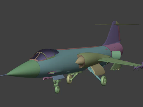 F104G starfighter fighter jet 3D Model