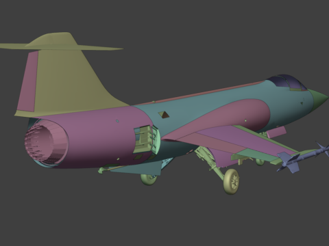 Реактивный истребитель F104G 3D Модель