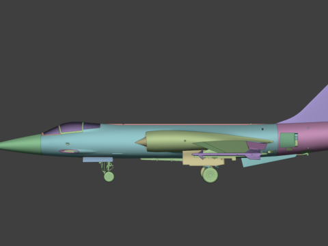 Реактивный истребитель F104G 3D Модель