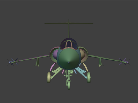 Реактивный истребитель F104G 3D Модель