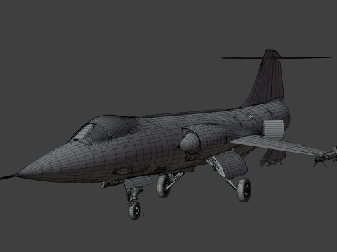 Реактивный истребитель F104G 3D Модель