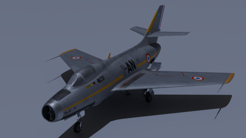 Dassault Mystere IV 3D Модель .c4d .max .obj .3ds .fbx .stl .blend 