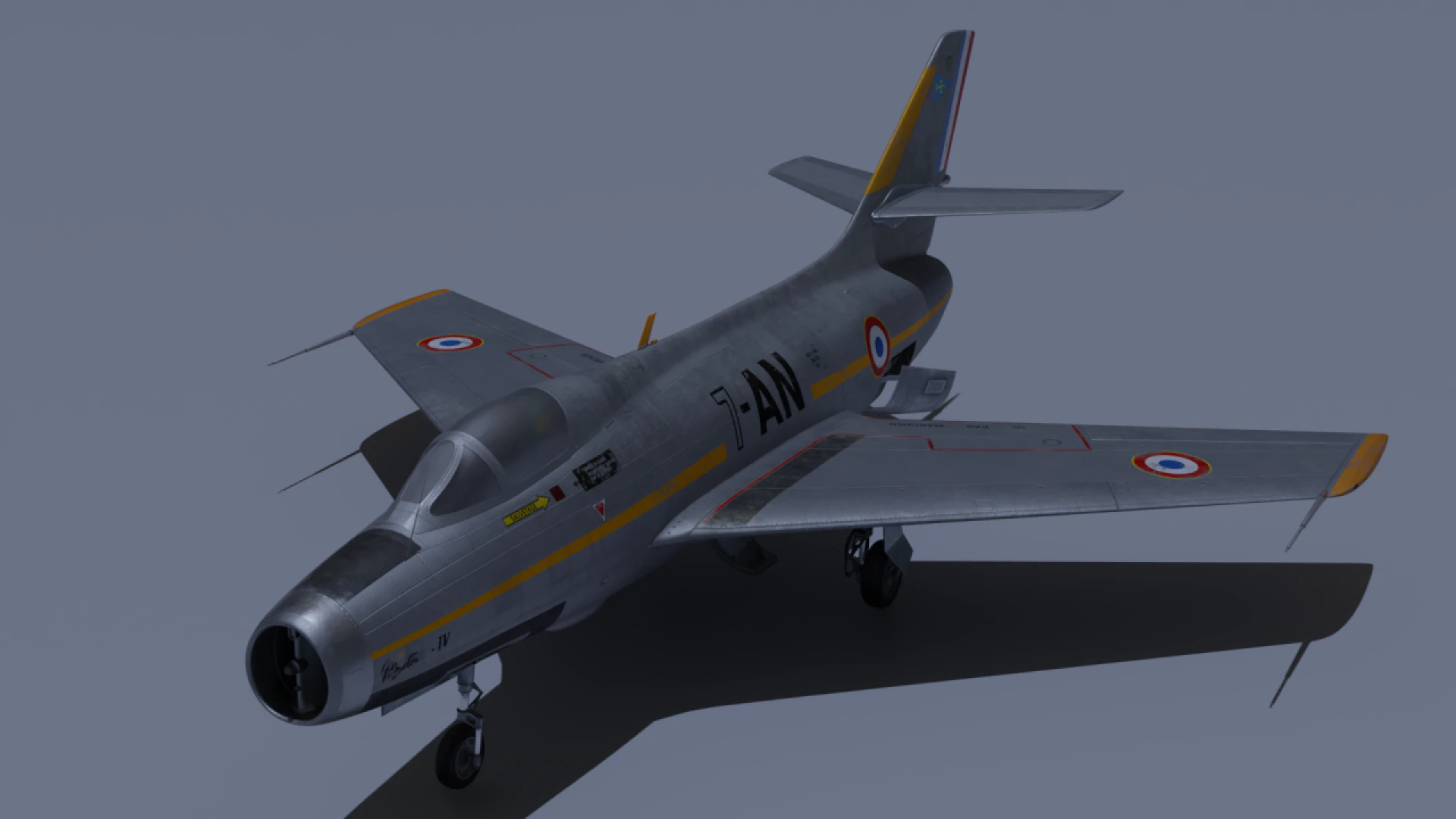 Dassault Mystere IV 3D Model .c4d .max .obj .3ds .fbx .stl .blend 