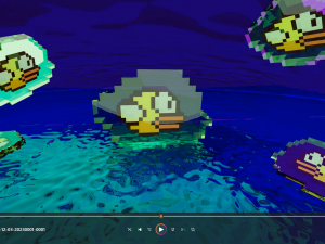 Glass Flappy Bird-FB-Scene realistic 3D Model