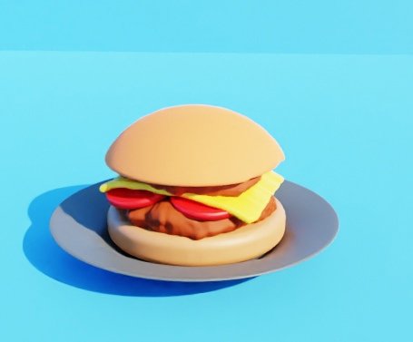 Burger 3D Model .c4d .max .obj .3ds .fbx .stl .blend 