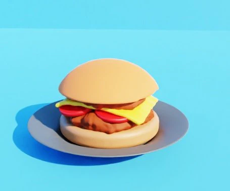 Burger 3D Model .c4d .max .obj .3ds .fbx .stl .blend