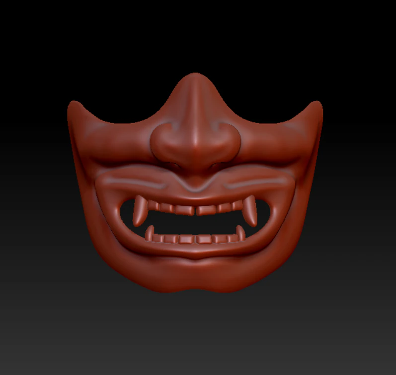 Samurai mask 3D Model .c4d .max .obj .3ds .fbx .stl .blend 