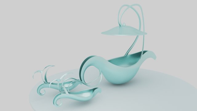 Fantasy Boat 3D Model .c4d .max .obj .3ds .fbx .stl .blend 