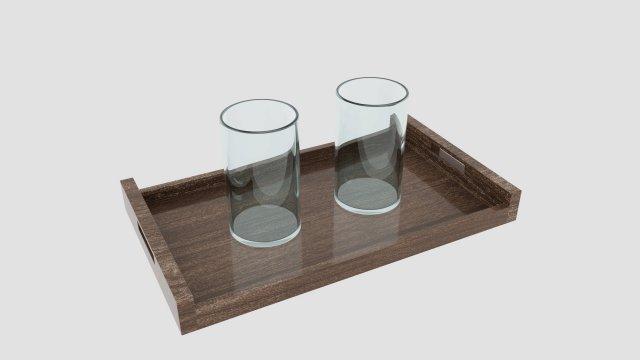 Tray Glass 3D Model .c4d .max .obj .3ds .fbx .stl .blend 