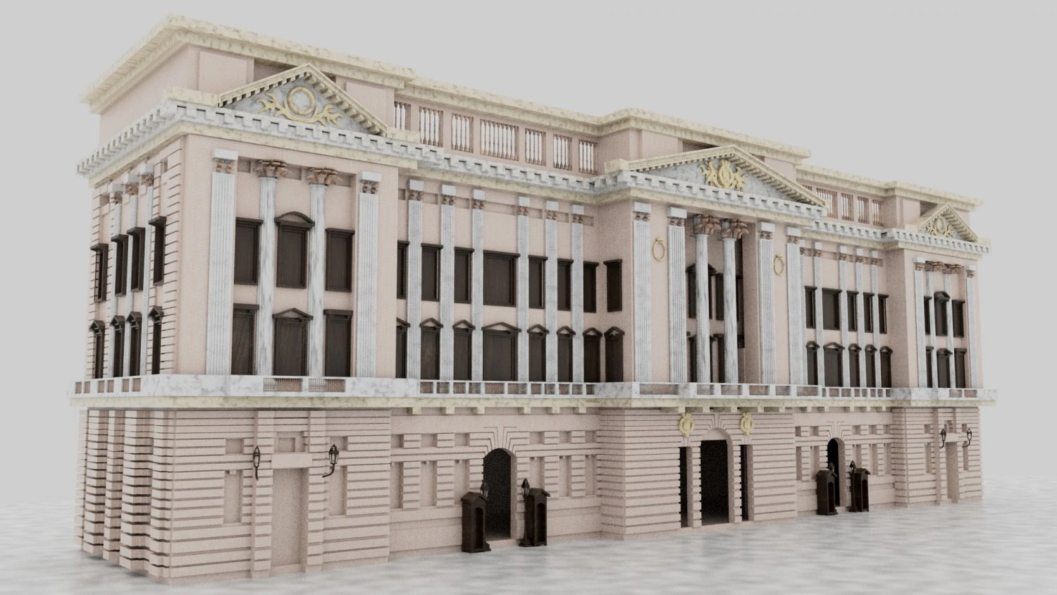 Buckingham Palace 3D Model .c4d .max .obj .3ds .fbx .stl .blend