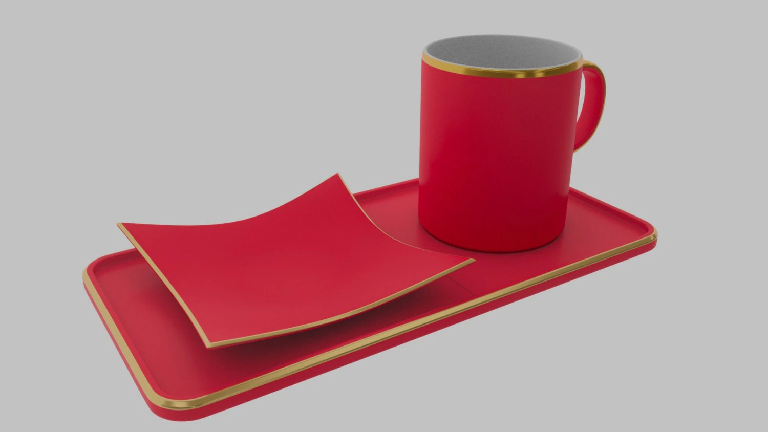 CUP PLATE SAUCER 3D Model .c4d .max .obj .3ds .fbx .stl .blend 