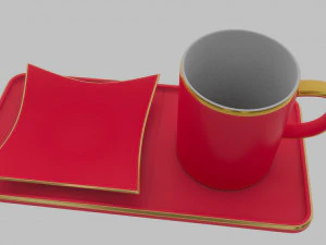 CUP PLATE SAUCER 3D Model