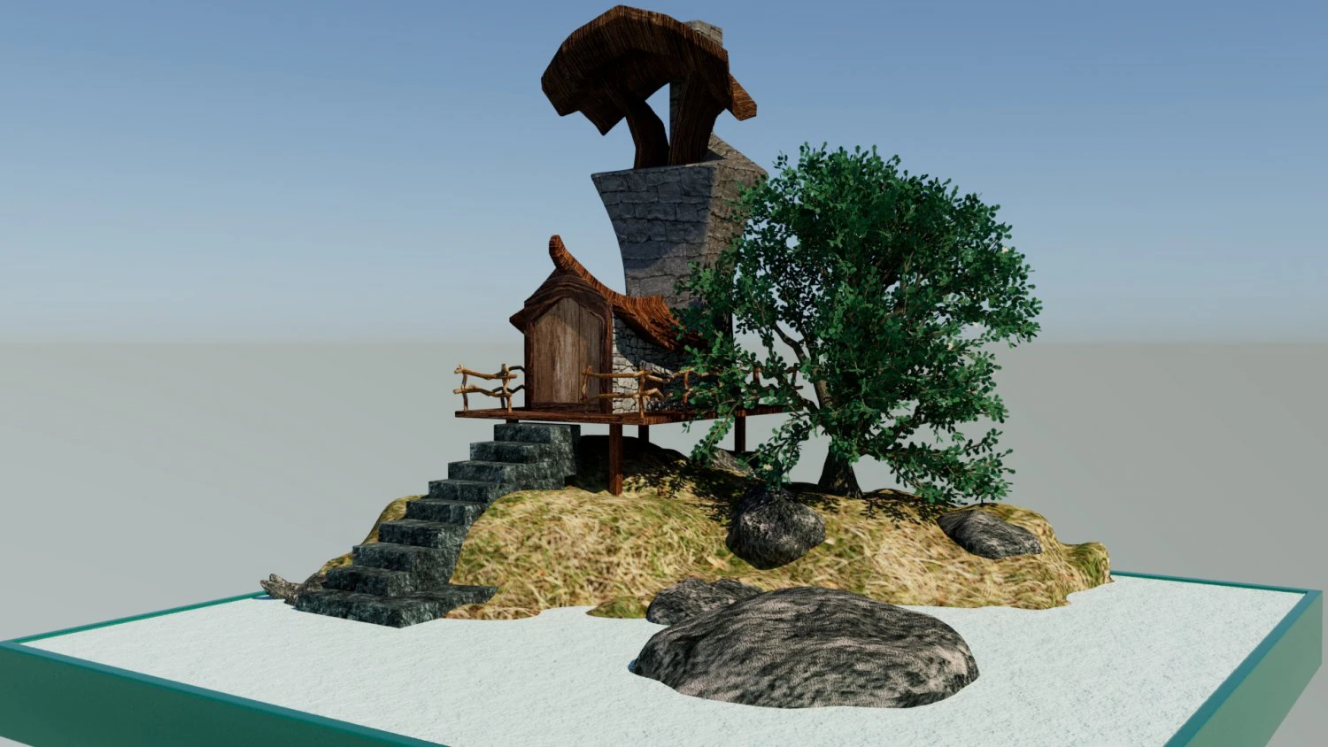 Island Miniature 3D Model .c4d .max .obj .3ds .fbx .stl .blend 