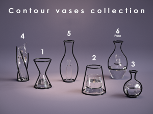 Contour vase from Contour vases collection 3D-Modell