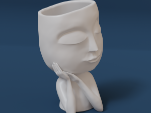 Vase in the form of a head Model do druku 3D