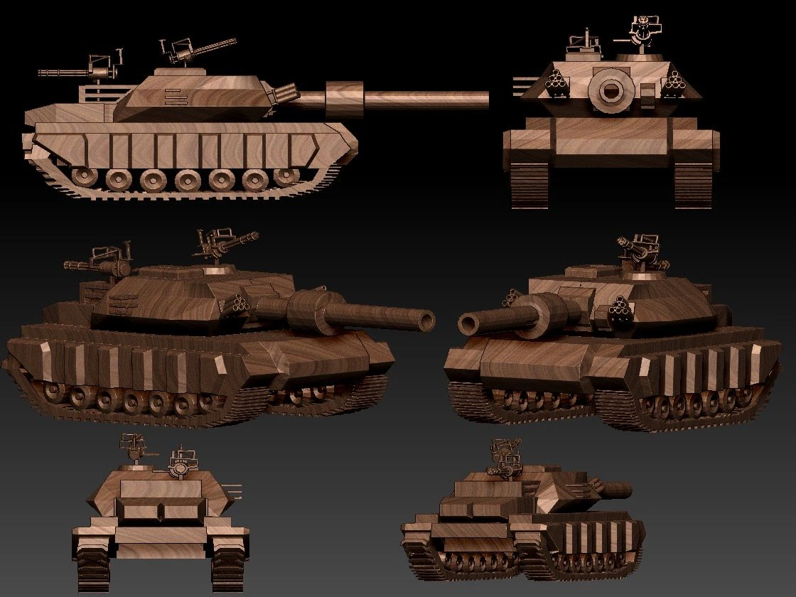 Tank 3D Model .c4d .max .obj .3ds .fbx .stl .blend 