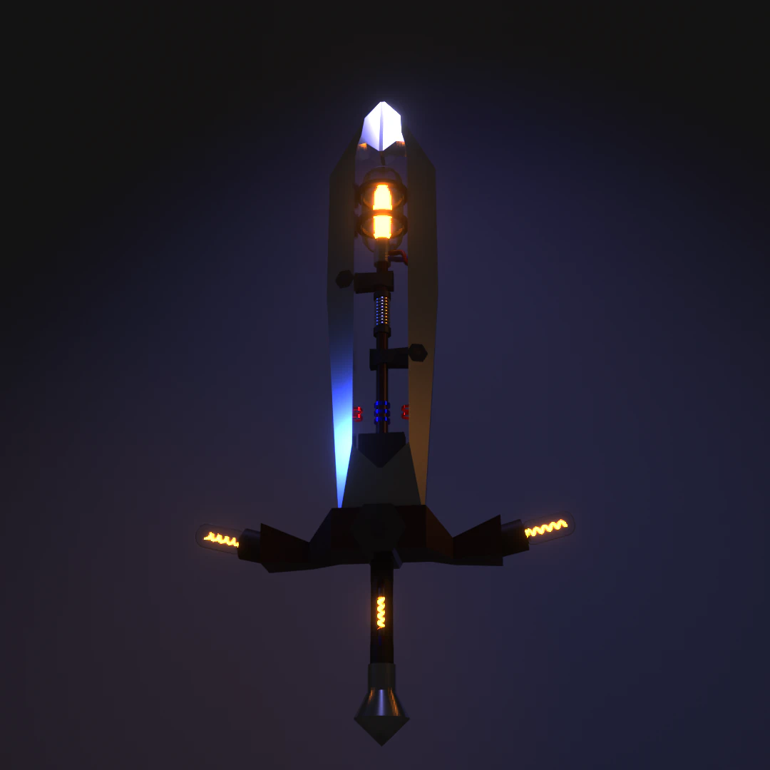 Sci fi sword 3D Model .c4d .max .obj .3ds .fbx .stl .blend 