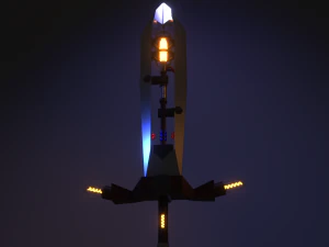 Научно-фантастический меч 3D Модель