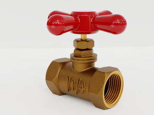 Valogin 1-4 Turn Copper Lever Valve 3D-Modell