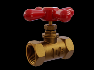 Valogin 1-4 Turn Copper Lever Valve 3D-Modell