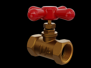 Valogin 1-4 Turn Copper Lever Valve 3D-Modell