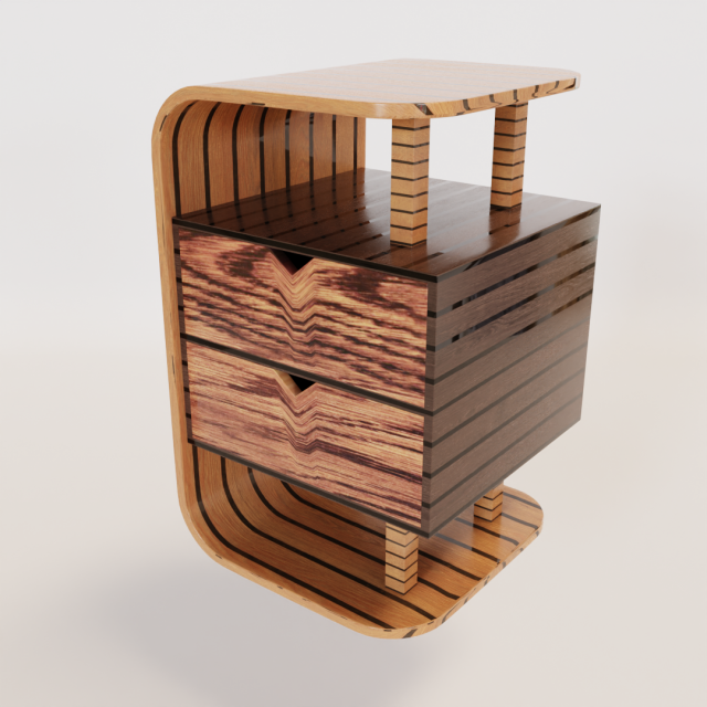 Drawer Type Small Storage Cabinet 3D Модель .c4d .max .obj .3ds .fbx .stl .blend 