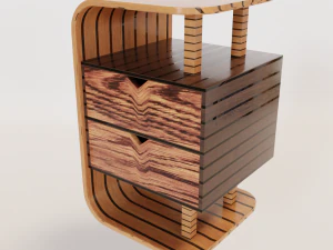 Небольшой шкаф для хранения выдвижного типа 3D Модель