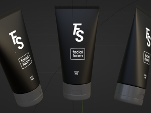 Face wash cosmetic packaging tube 3Dモデル