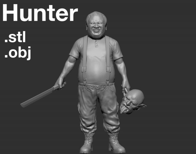 HUNTER 3D Принт Модель .c4d .max .obj .3ds .fbx .stl .blend 