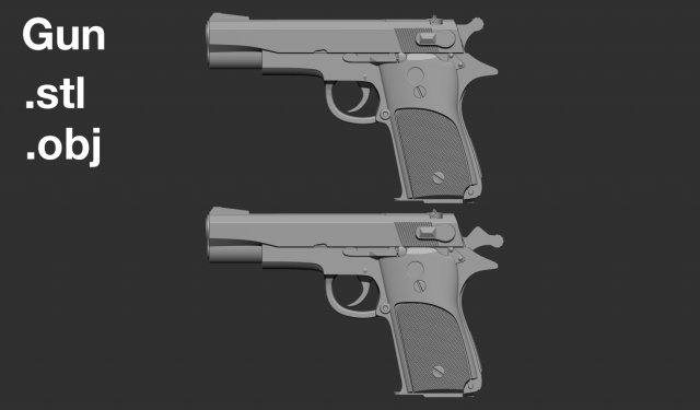 Gunmodel 3Dモデル .c4d .max .obj .3ds .fbx .stl .blend 