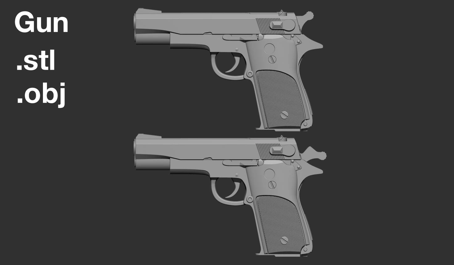 Modello di pistola Modello 3D .c4d .max .obj .3ds .fbx .stl .blend 