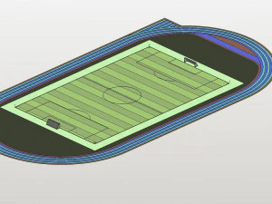 ATLETİZM PİSTİ İLE FUTBOL SAHASI 3D Model