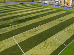 SOCCER FIELD WITH ATHLETICS TRACK 3D Model