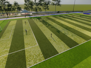 SOCCER FIELD WITH ATHLETICS TRACK 3D Model